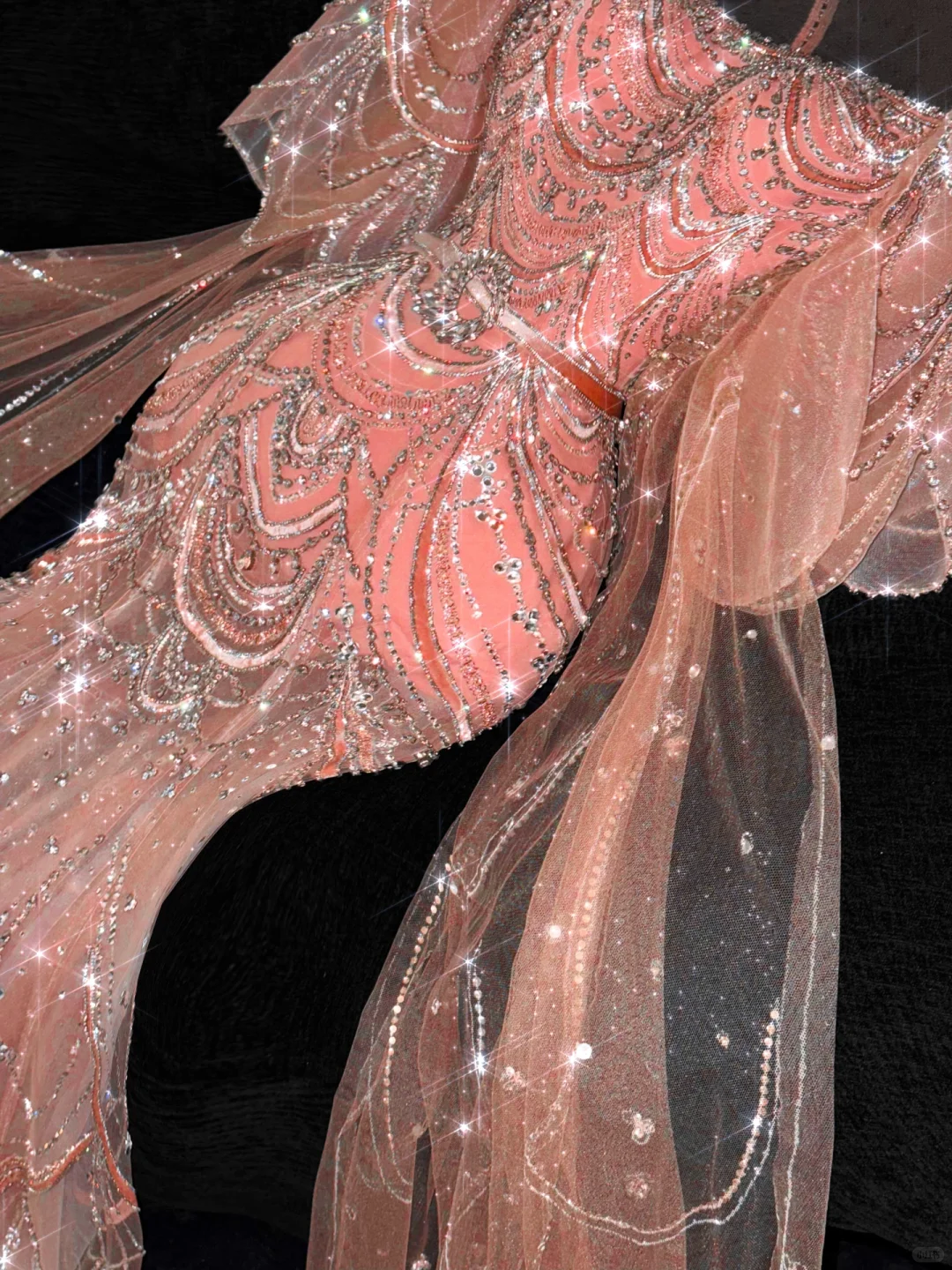 Gorgeous Shiny Orange Beaded Sequined Design Mermaid Prom Dress Evening Dress D1691