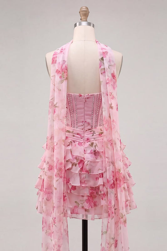Unique Homecoming Dress Sweetheart Soutache Flower Beading Cascade Back to School Outfits Party Dress D7798