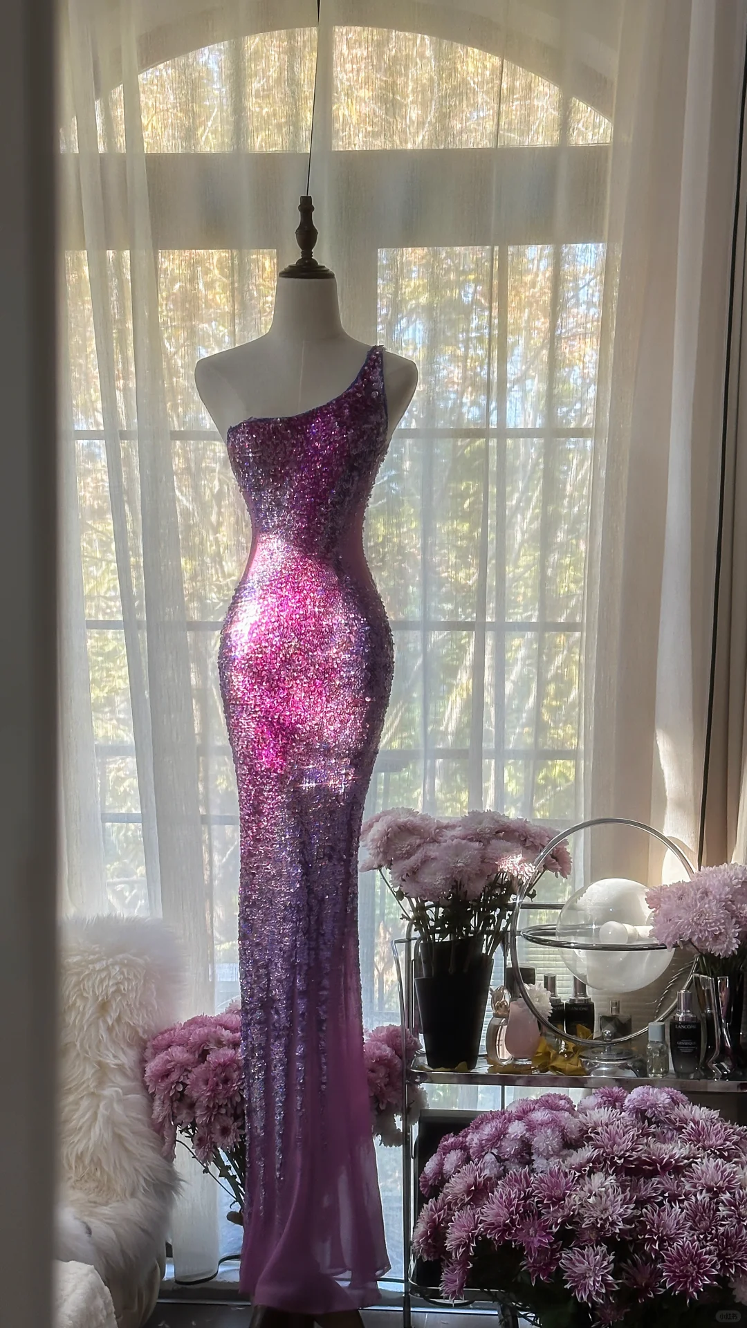 Purple One Shoulder Sequins Mermaid Long Prom Dress Vintage Party Dres ModelDressy Purple One Shoulder Sequins Mermaid Long Prom Dress Vintage Party Dres ModelDressy