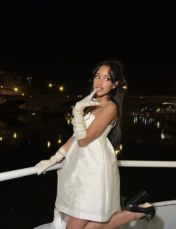 Lovely White Spaghetti Straps A-Line Short Birthday Dress Homecoming Dress MD7535