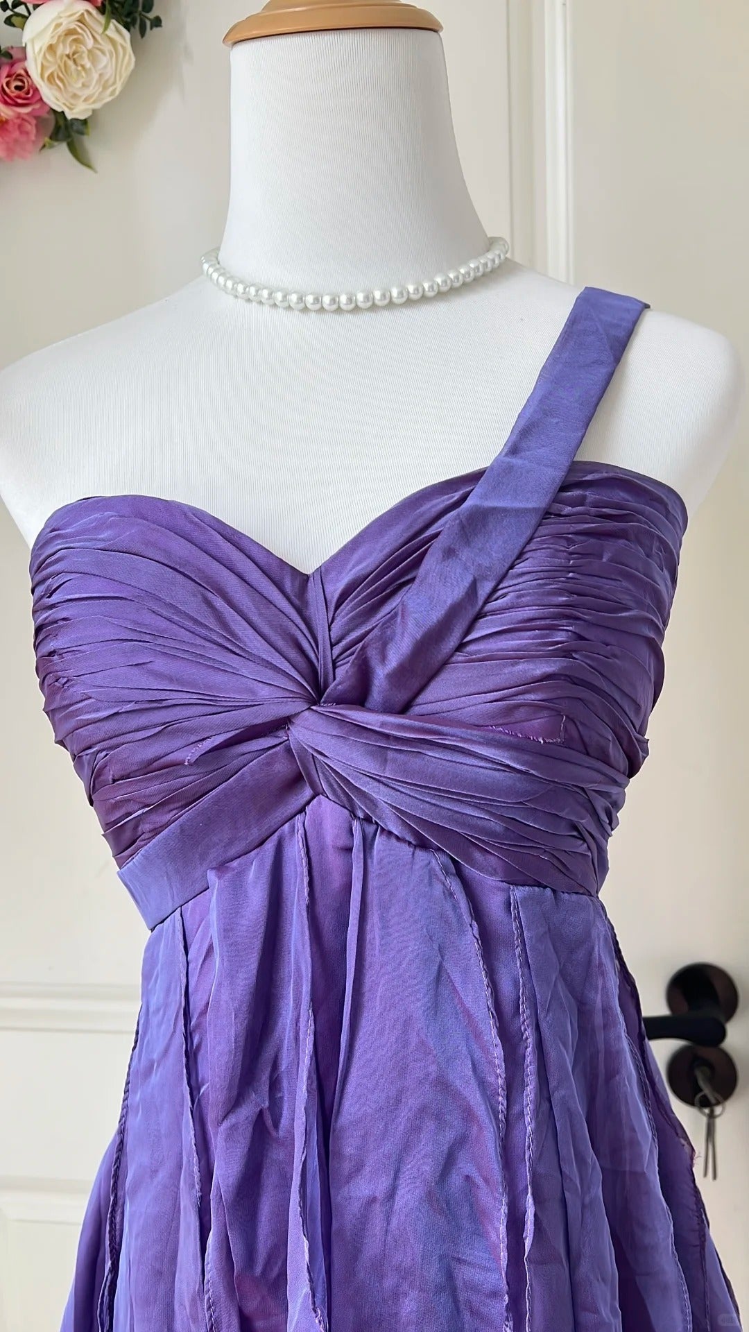 New Homecoming Dress One Shoulder Pleated Back to School Outfits Party Dress D6469