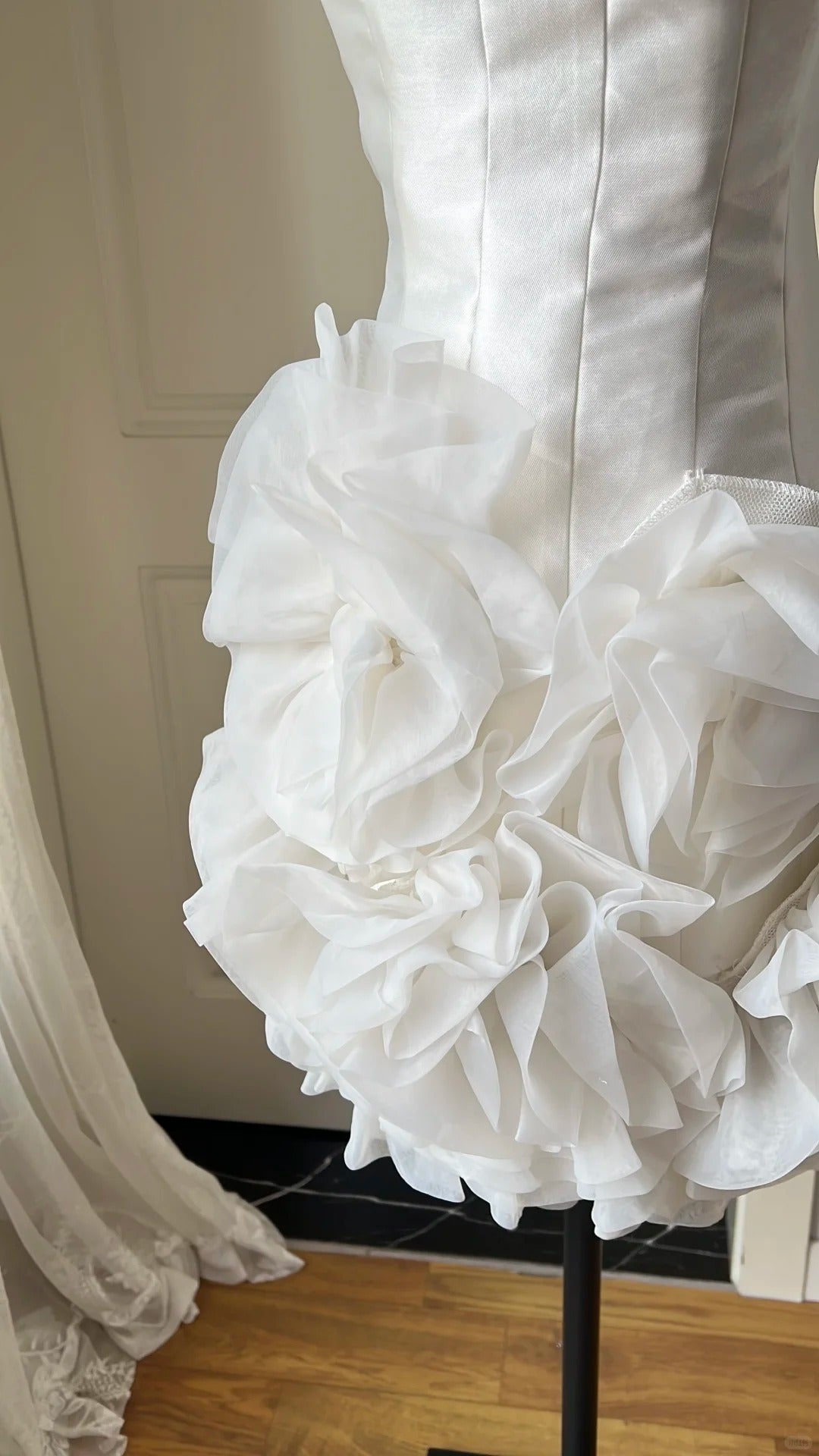 Elegant Homecoming Dress Strapless Tulle Cascade Back to School Outfits Party Dress D6456