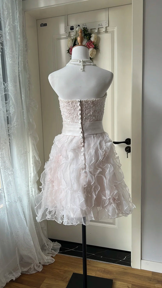 Cute Homecoming Dress Sweetheart Applique Tulle Back to School Outfits Party Dress D6452