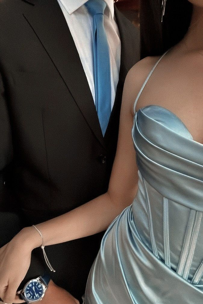 Pretty Blue Straps Sheath Satin Long Party Dress Bridesmaid Dress Evening Dress, D919