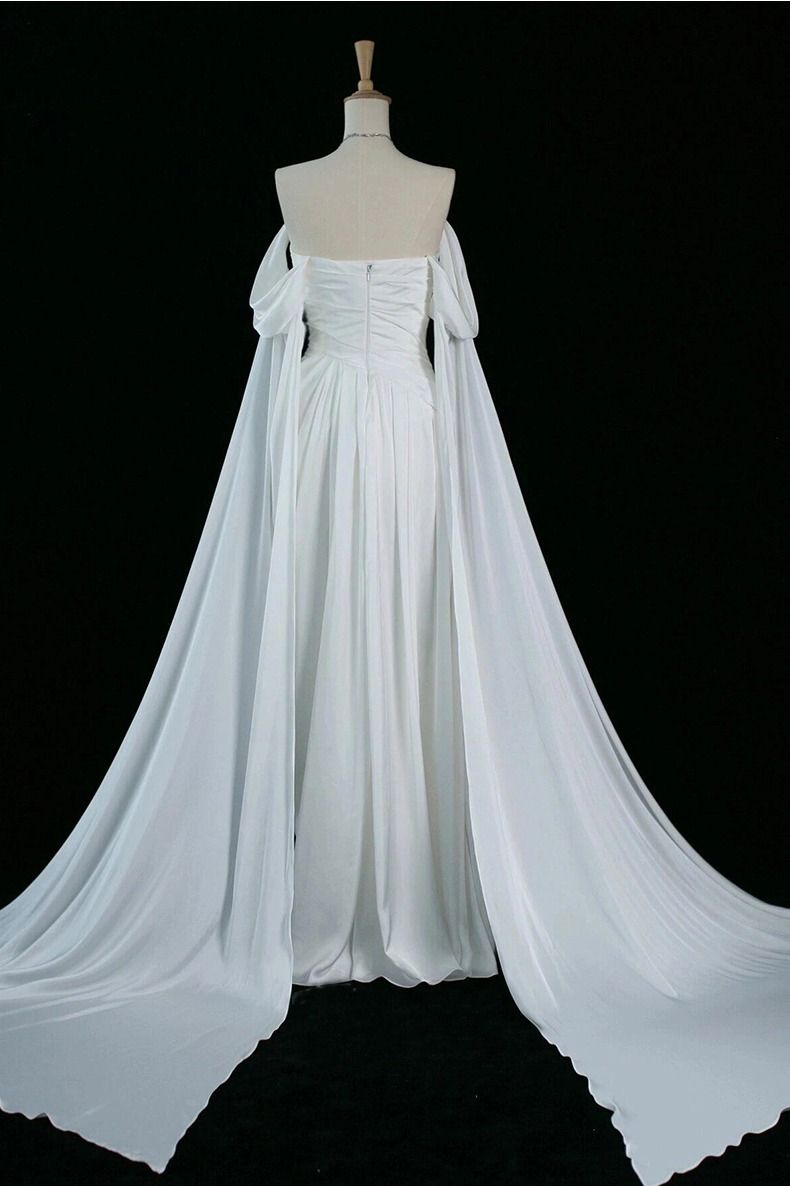 Green Off Shoulder A-Line Satin Long Formal Party Dress MD7348