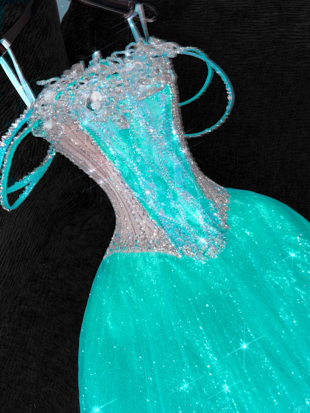 Gorgeous Sparkling Blue-green Sequin A-Line Design Evening Dress Prom Dresses D1644