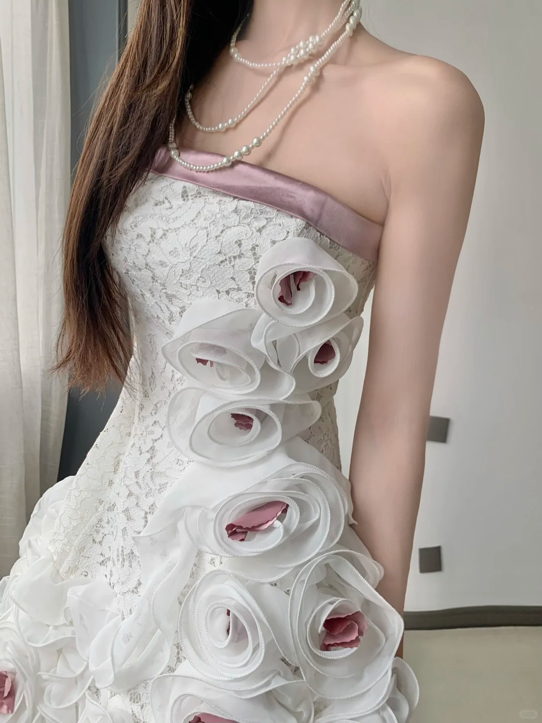 Vintage 3D Flowers Applique Strapless Design A-Line Short Homecoming Dress Party Dress D1668