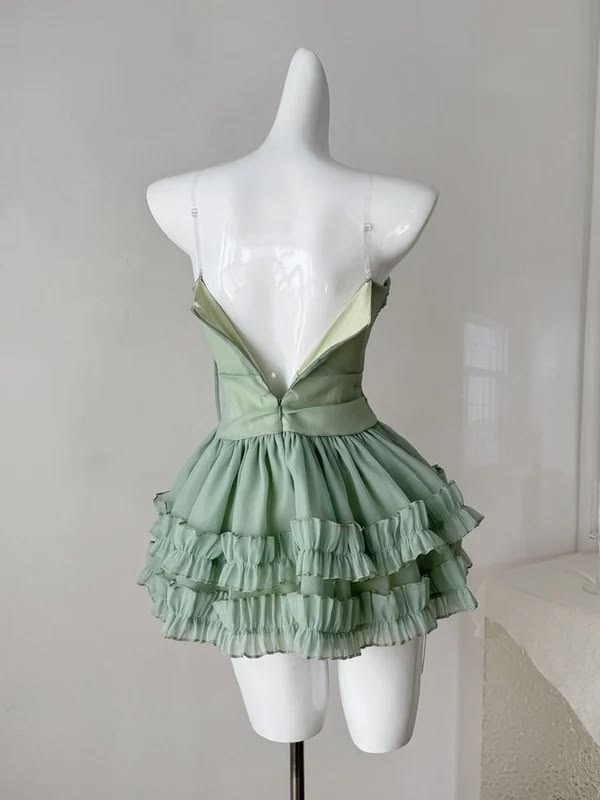 Stunning Homecoming Dress Sweetheart Flower Tulle Casacde A-Line Back to School Outfits Party Dress D7921