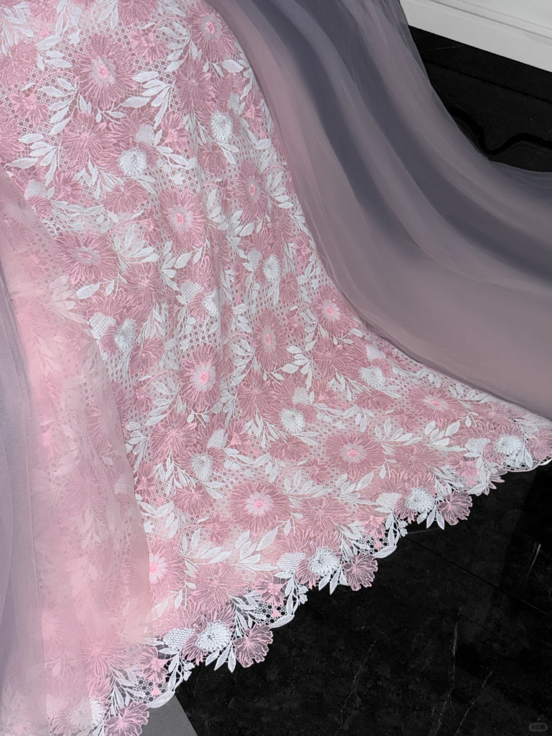 Vintage Pink Applique Bow Design A-Line Prom Dress Evening Dress D1688