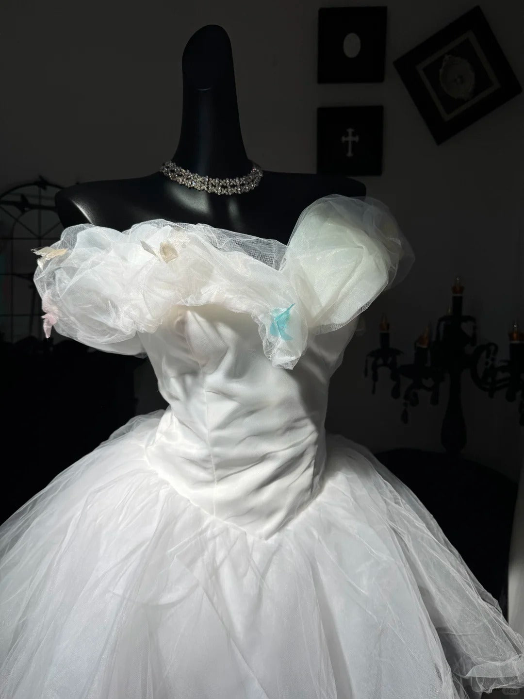 New Homecoming Dress Off the Shoulder Tulle Flower Back to School Outfits Party Dress Birthday Dress D7641