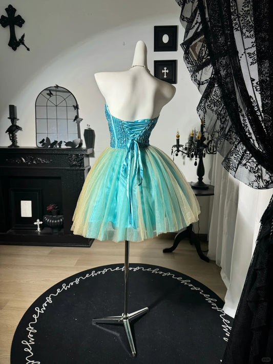 New Homecoming Dress Sweetheart Tulle Beading Back to School Outfits Party Dress Birthday Dress D7650