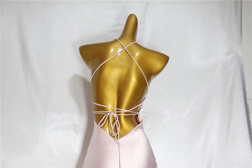 Light Pink Straps Mermaid Satin Long Party Dress Bridesmaid Dress, D216