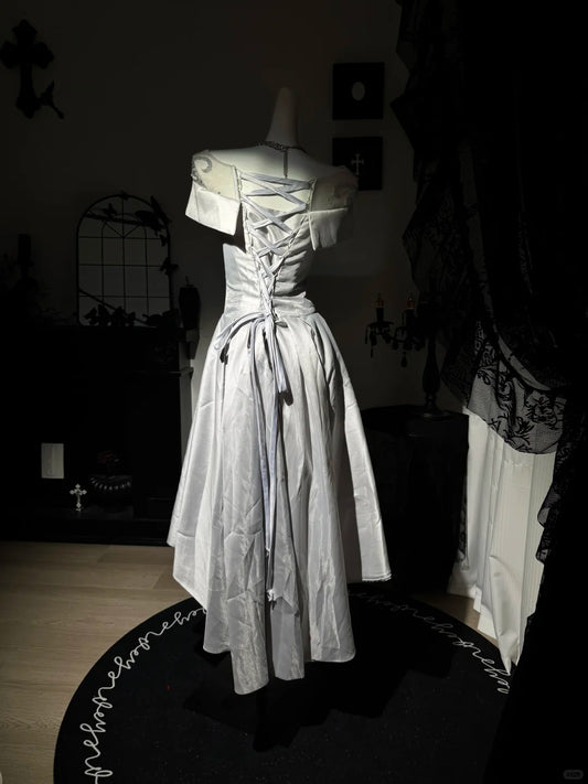 New Homecoming Dress Off the Shoulder Jewel Rinestone Applique Pleated Back to School Outfits Party Dress D7570