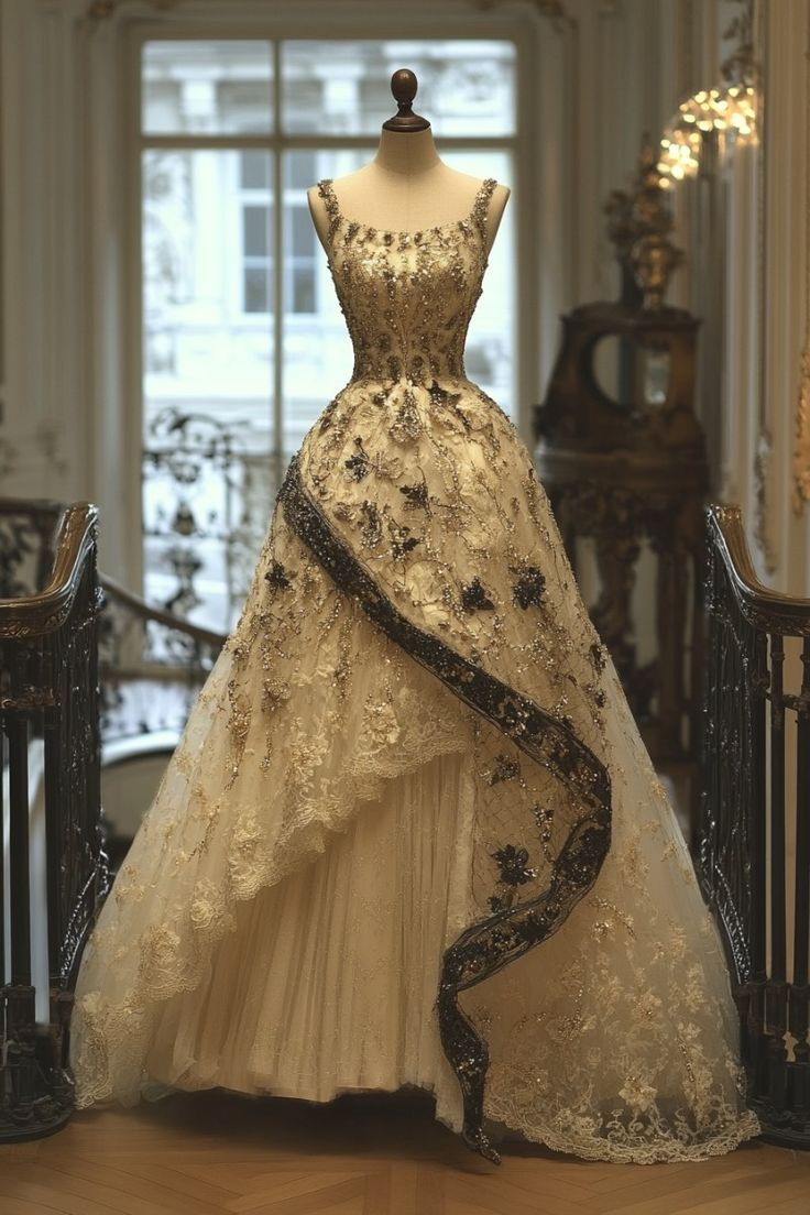 Wunderschöne Träger A-Linie Spitze Perlen Langes Brautkleid Brautkleid, D957