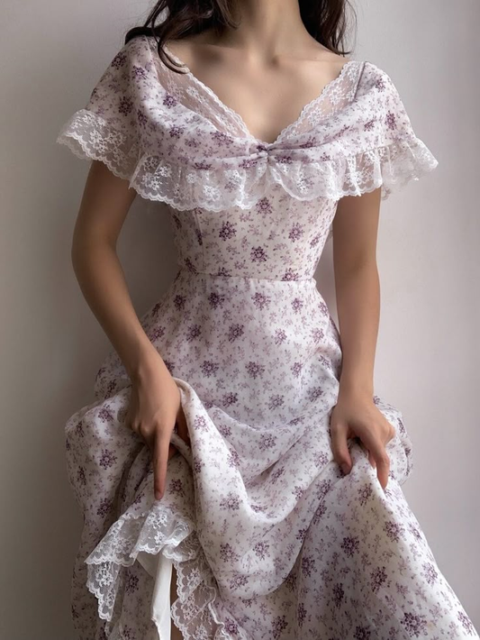 Robe de soirée longue en mousseline de soie lilas à épaules dénudées, coupe trapèze, robe d'invitée de mariage, D1188