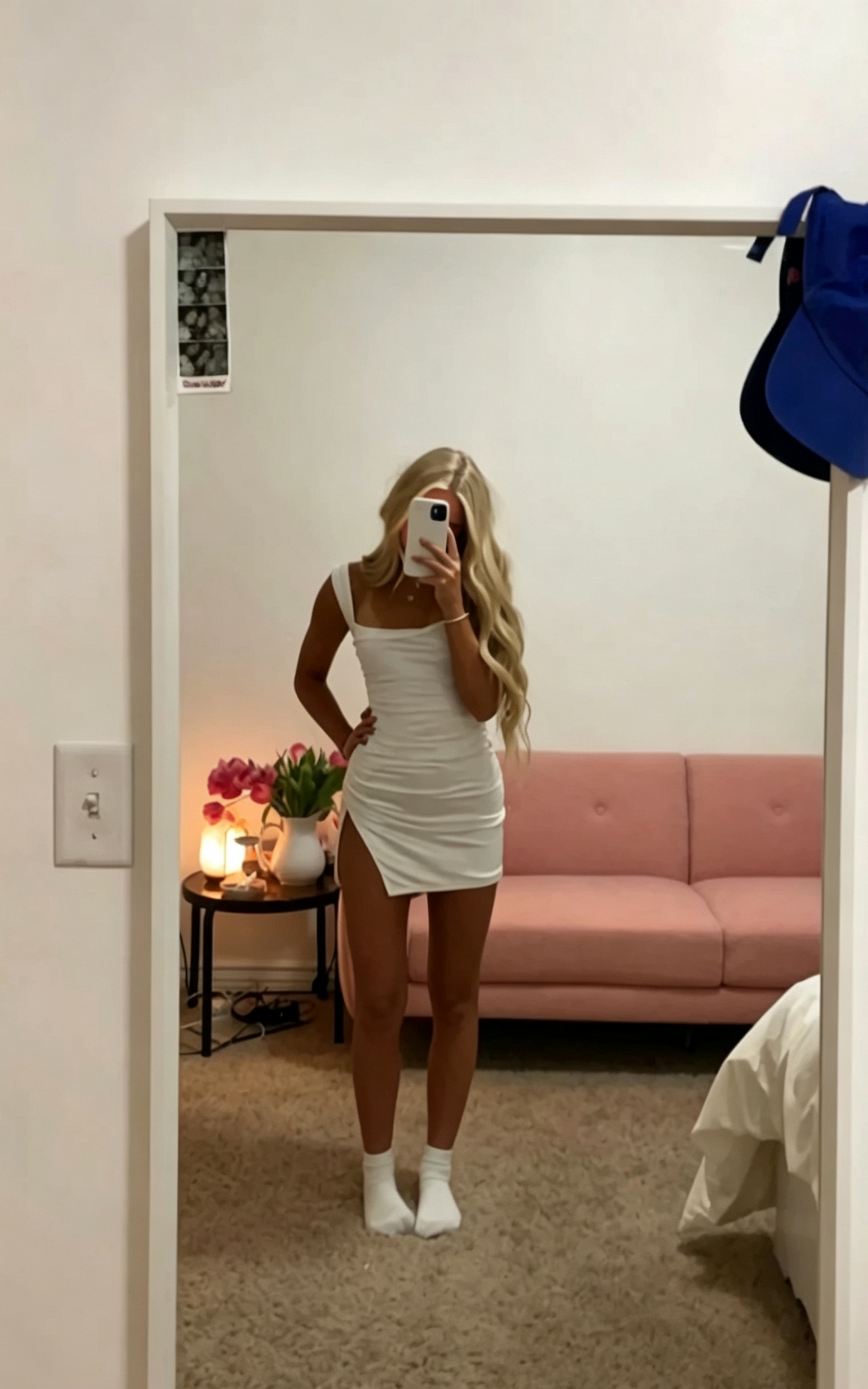 Chic Homecoming Dress Deep Square Slit Shirred Back to School Outfits Party Dress D7525