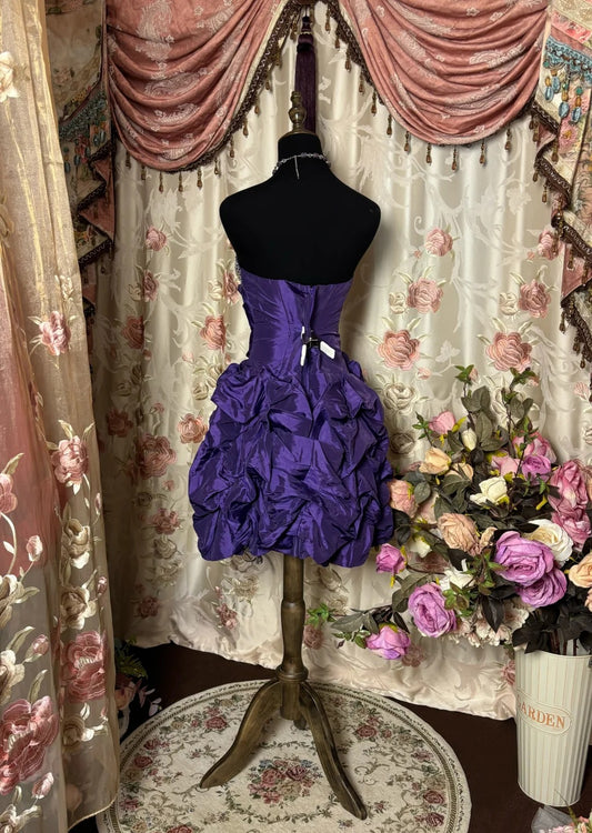 Charming Homecoming Dress Sweetheart Fold Cascade Rinestone Prom Dress Back to School Outfits Party Dress D6143