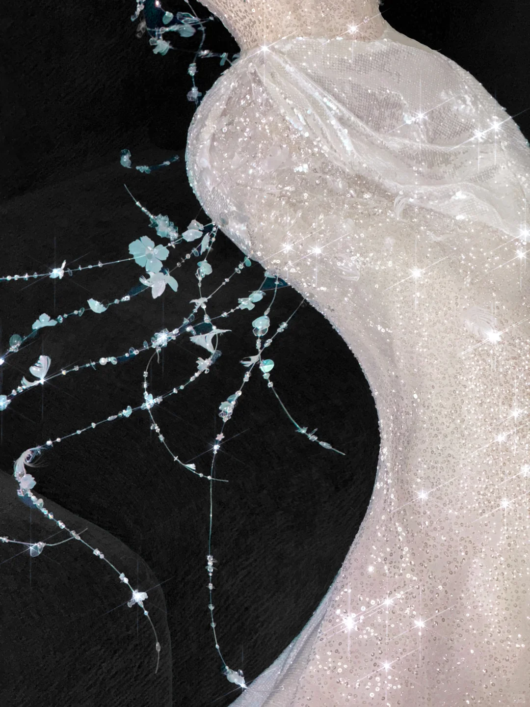 Gorgeous Sparkling Champagne Sequin Sweetheart Mermaid Elegant Chiffon Evening Dress Prom Dresses D1627