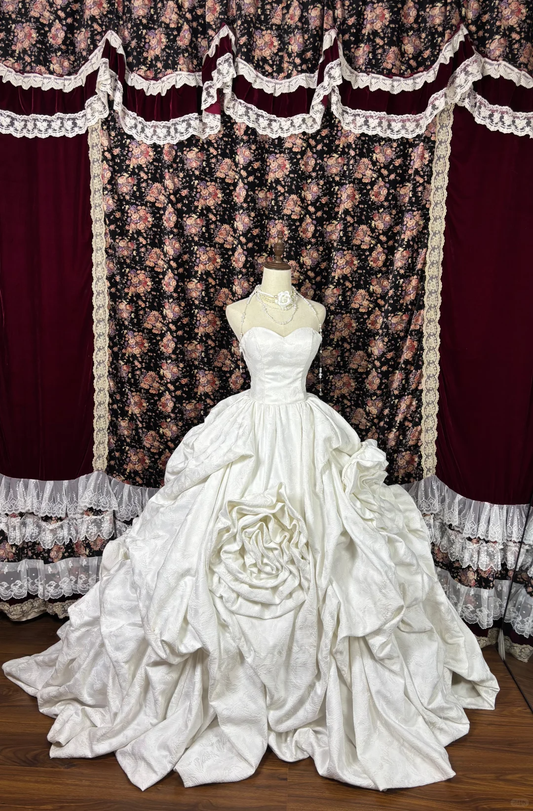 Retro Weiß Swetheart A-Linie Quinceanera Kleider Ballkleider Brautkleider, D1267