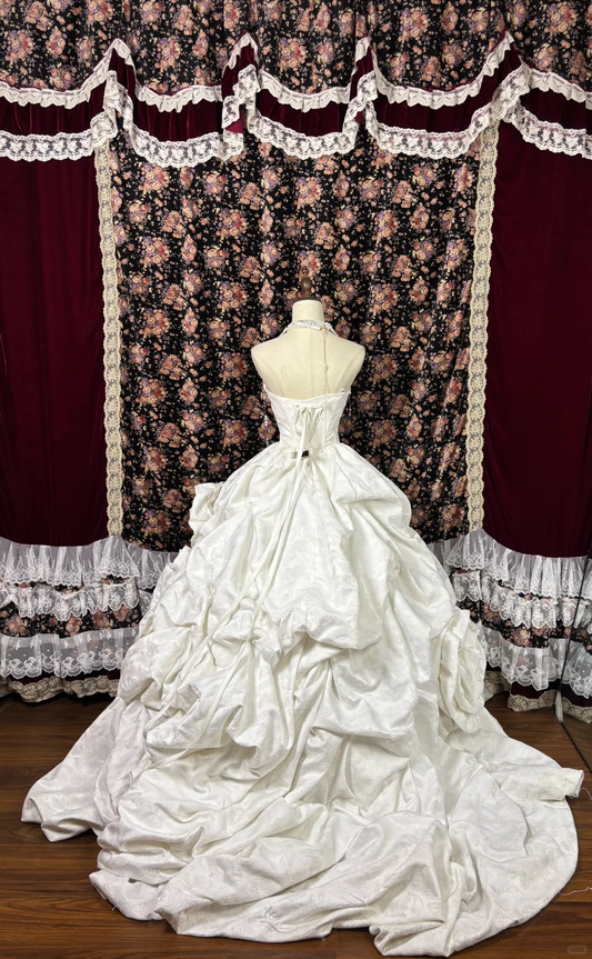Retro Weiß Swetheart A-Linie Quinceanera Kleider Ballkleider Brautkleider, D1267