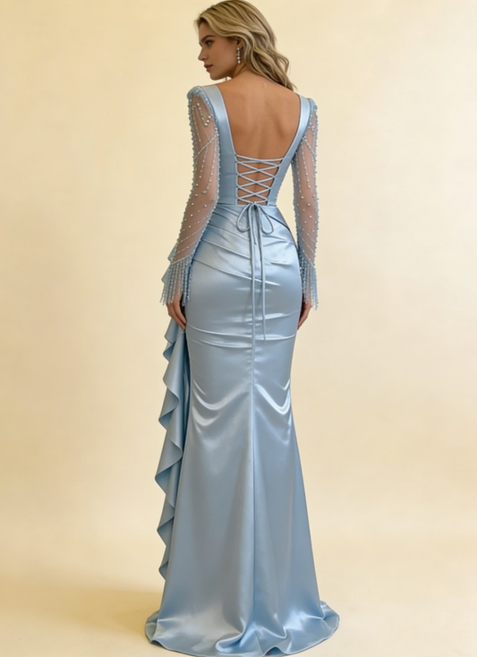 Glänzendes Ballkleid mit herzförmigem Pailletten-Meerjungfrauen-Abendkleid, Galakleid, Geburtstagspartykleid, D3415