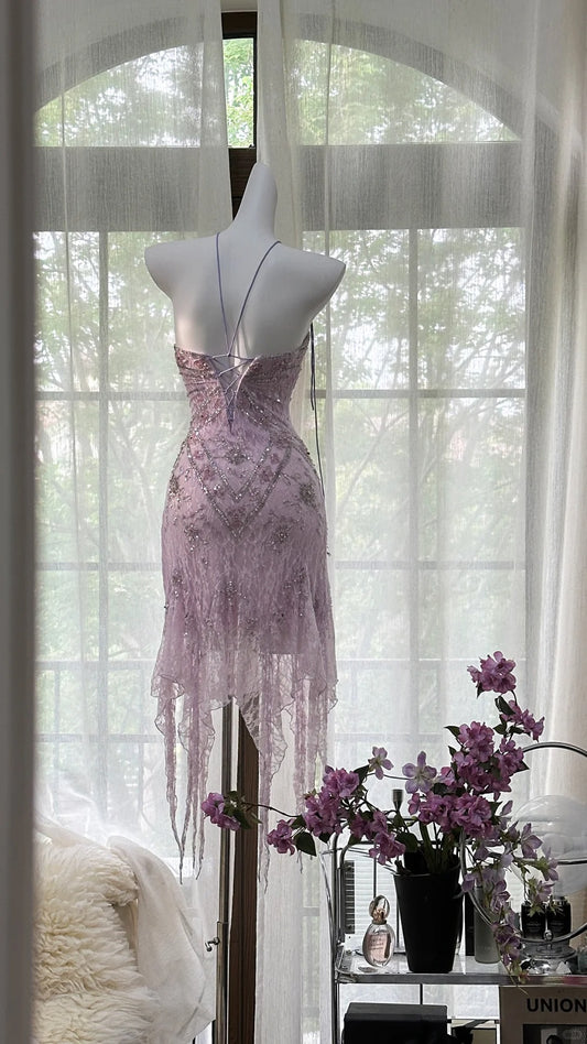 Stunning Homecoming Dress Strapless Beading Tulle Dress Back to School Outfits Party Dress D6416