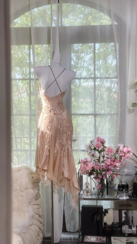 Stunning Homecoming Dress Spaghetti Strap Beading Tulle Dress Back to School Outfits Party Dress D6415