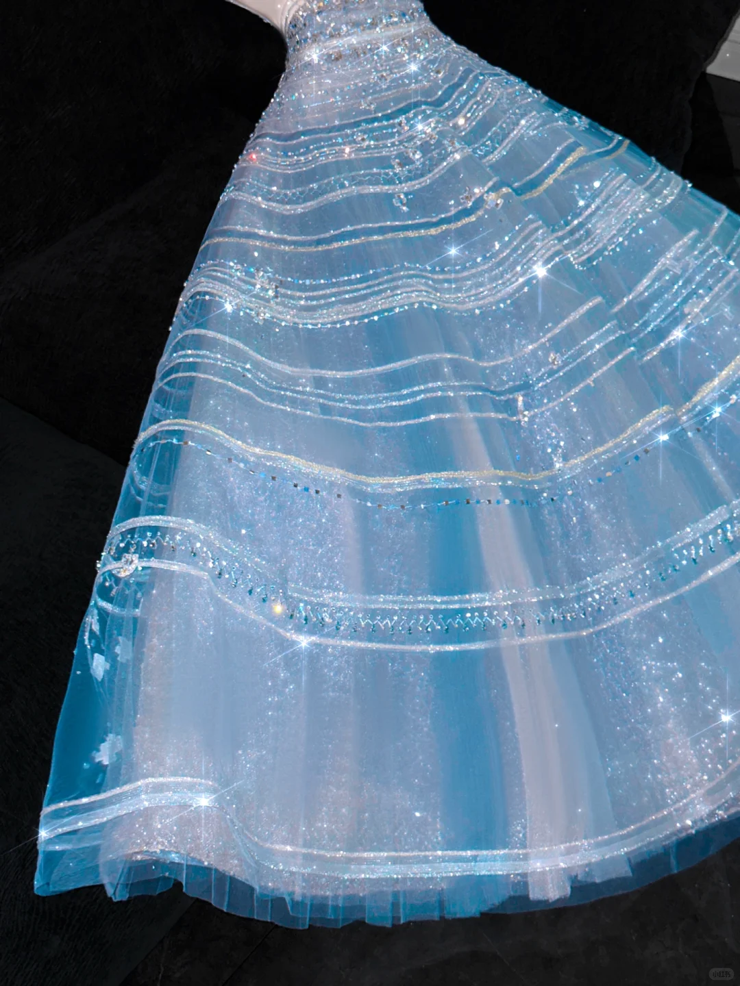 Vintage Sparkling Blue Sequin Sweetheart A-Line Design Tulle Evening Dress Prom Dresses D1635