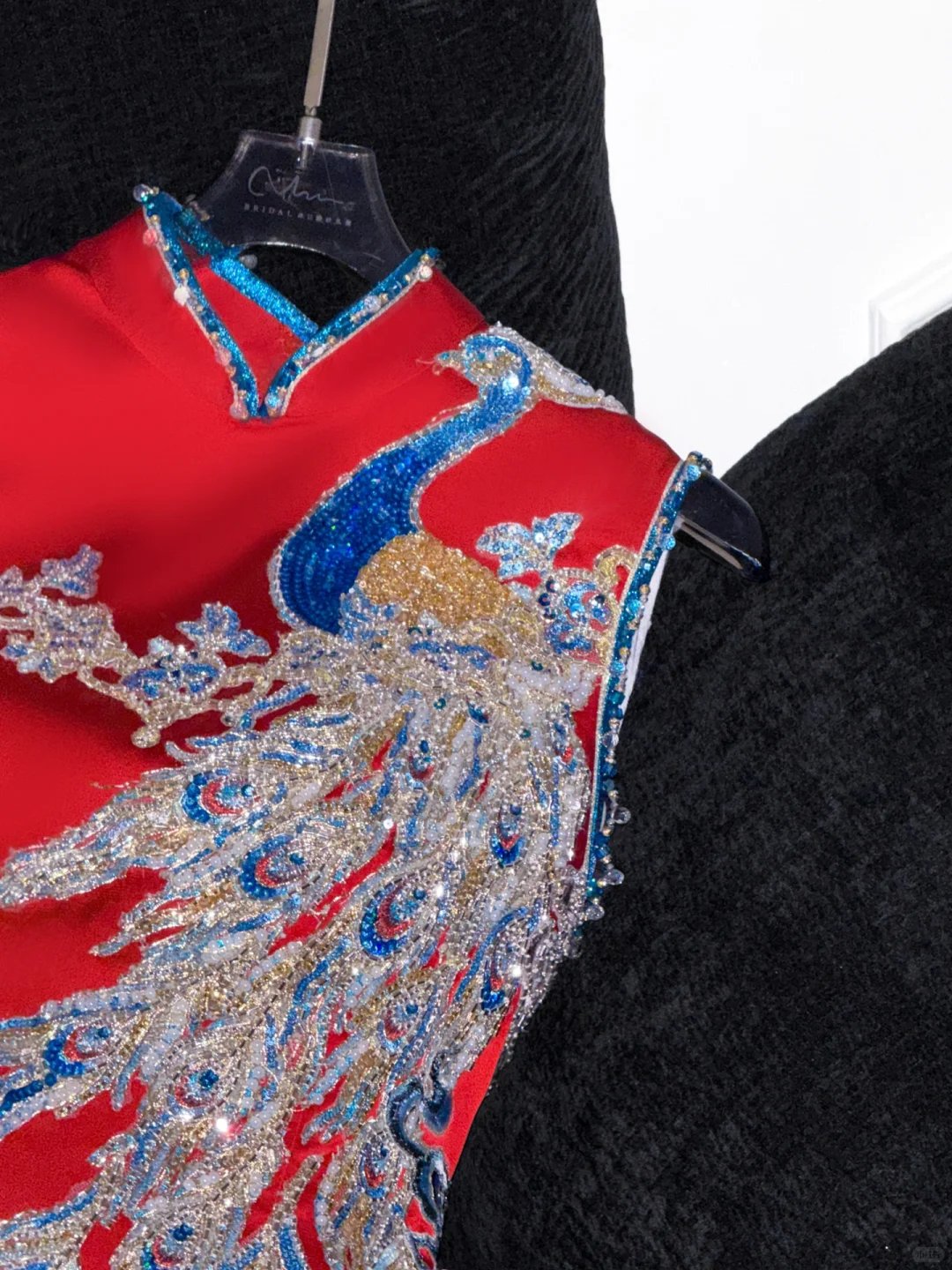 Gorgeous Shiny Red Beaded Sequined Embroidery Design Mermaid Prom Dress Evening Dress D1692