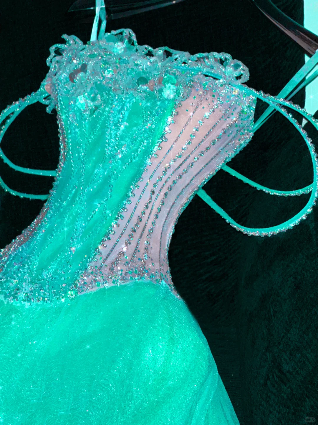 Gorgeous Sparkling Blue-green Sequin A-Line Design Evening Dress Prom Dresses D1644