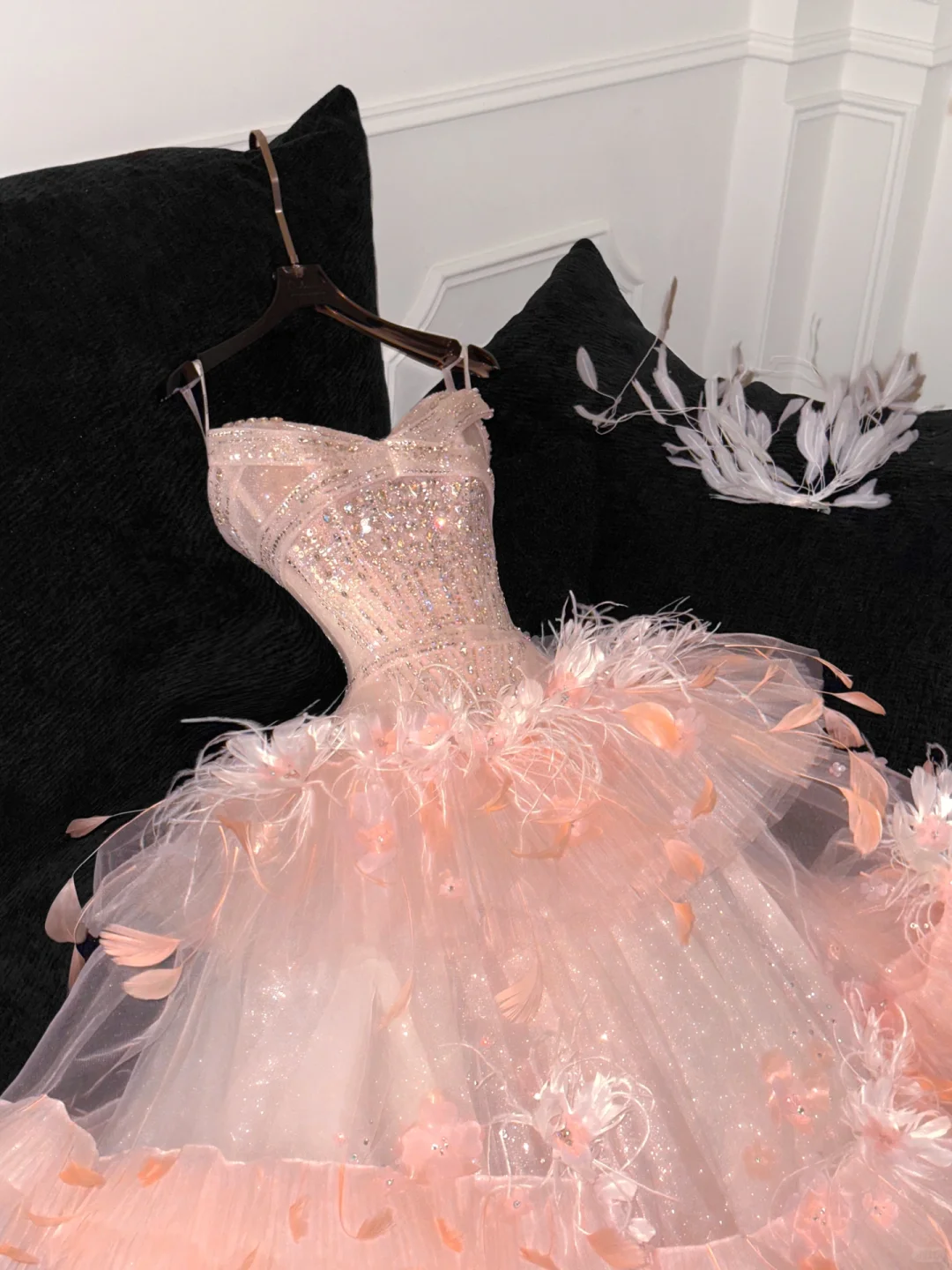 Gorgeous Shiny Beaded Sweetheart Princess Dress A-Line Floor-length Evening Dress Prom Dresses D1664