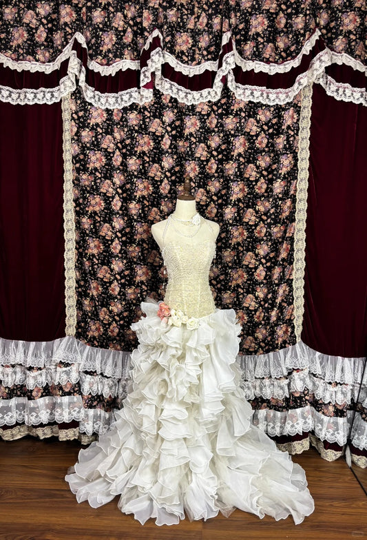 Retro Sweetheart Trägerloses A-Linie Tüll Quinceanera Kleider Abend Ballkleider, D1335