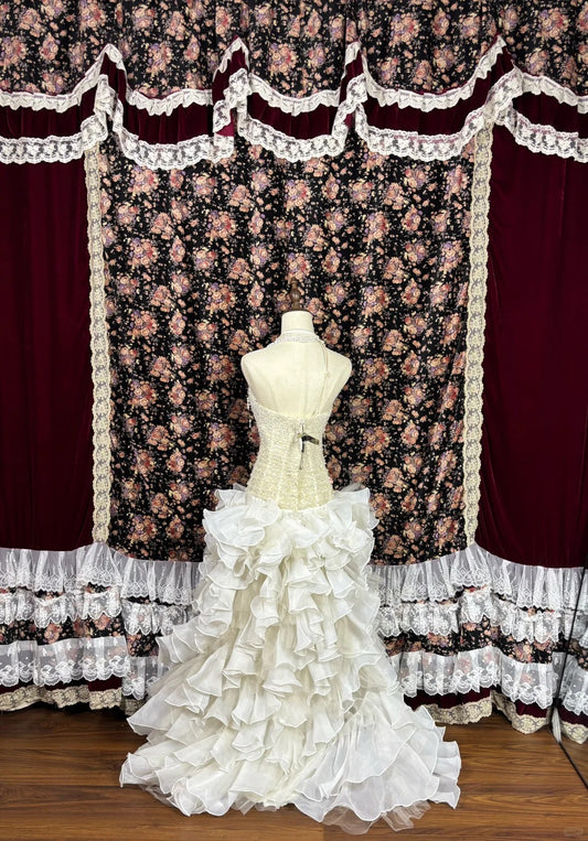 Retro Sweetheart Trägerloses A-Linie Tüll Quinceanera Kleider Abend Ballkleider, D1335