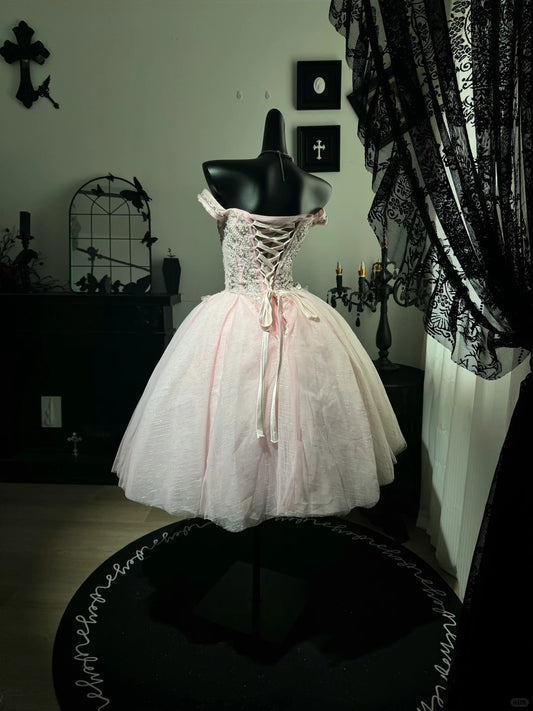 New Homecoming Dress Off the Shoulder Lace Soutache Tulle Bead Sequins Back to School Outfits Party Dress Birthday Dress D7637