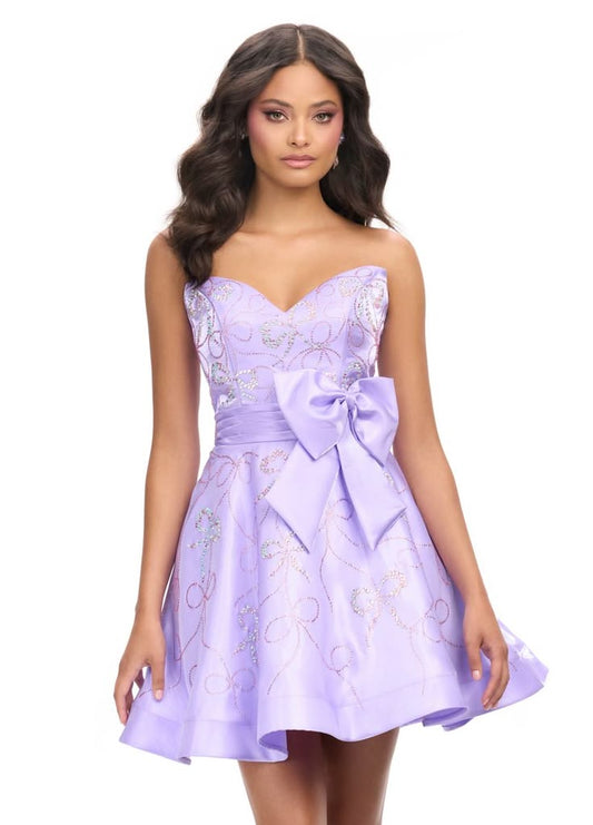 Unique Homecoming Dress Sweetheart Beading Bowknot Back to School Outfits Party Dress D7741