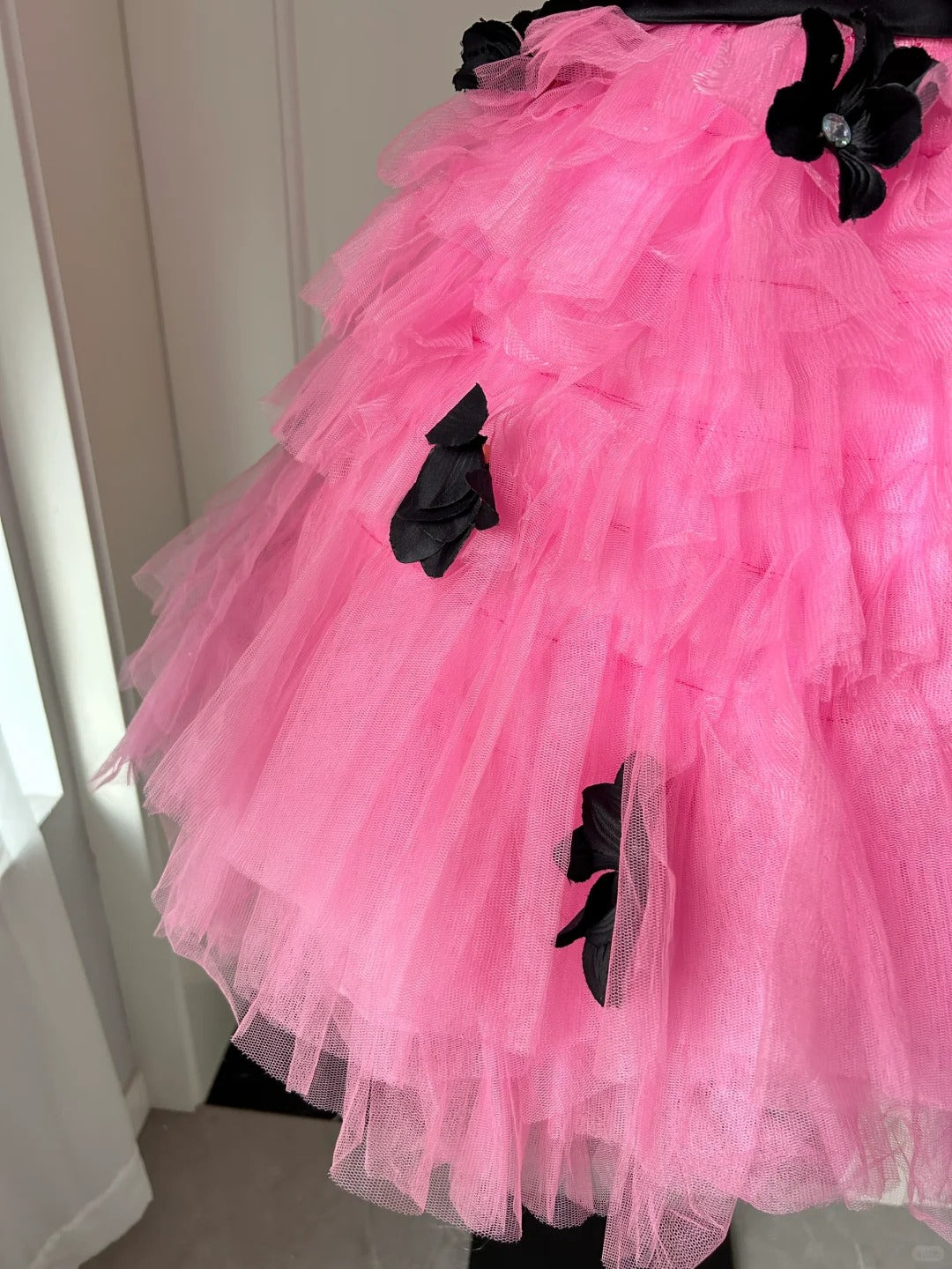 Pretty Homecoming Dress Strapless Flower Tulle Cascade Back to School Outfits Party Dress D6479