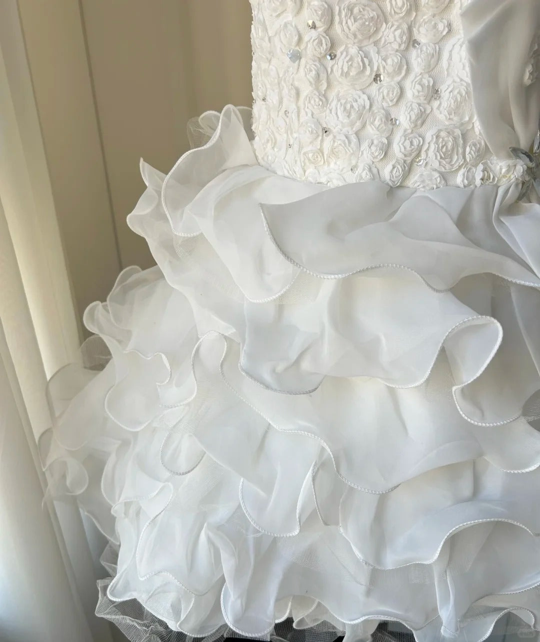 Elegant Homecoming Dress Strapless Flower Tulle Cascade Bowknot Back to School Outfits Party Dress D6480