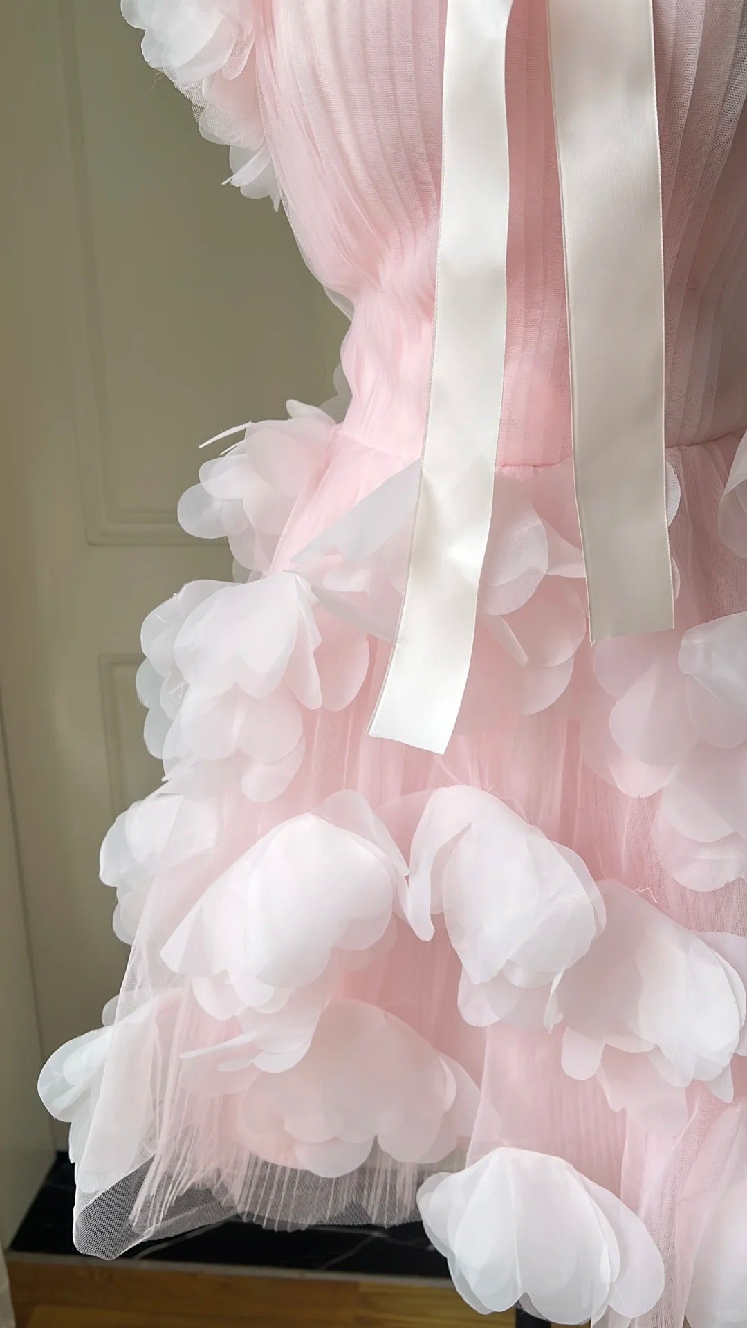 Sweet Homecoming Dress Strapless Tulle Flower Bowknot Back to School Outfits Party Dress D6460