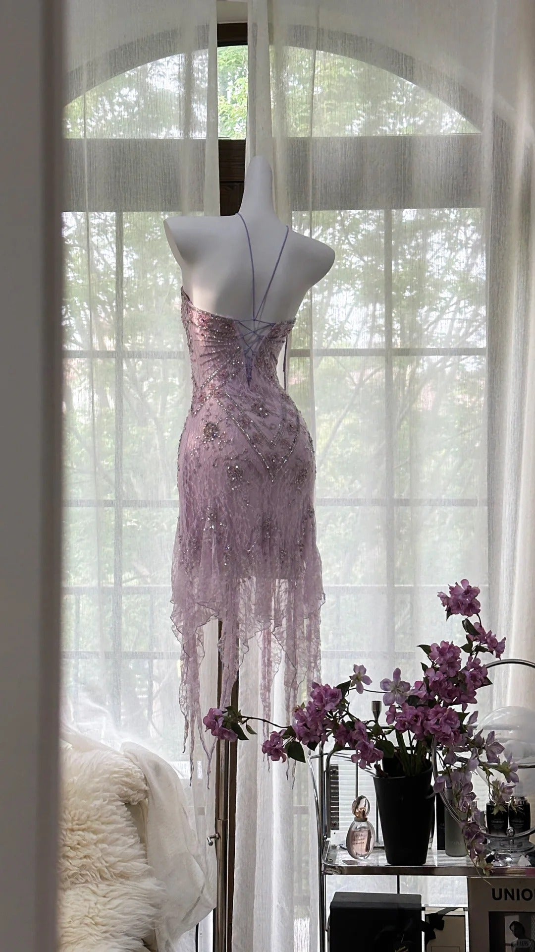 Stunning Homecoming Dress Strapless Beading Tulle Dress Back to School Outfits Party Dress D6416