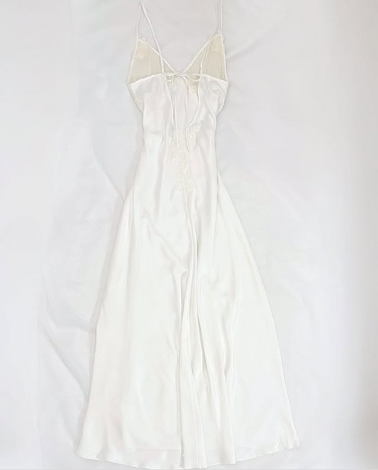 Elegantes Spaghettiträger A-Linie Applikationen Langes Partykleid Abendkleid, D789