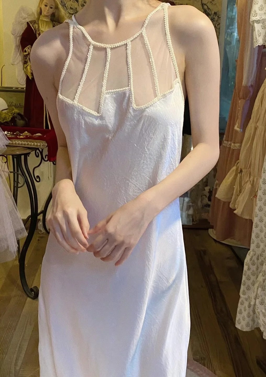 Sexy Prom Dress White Crew Neck Backless Gala Dress Birthday Party Dress Evening Dress D4574