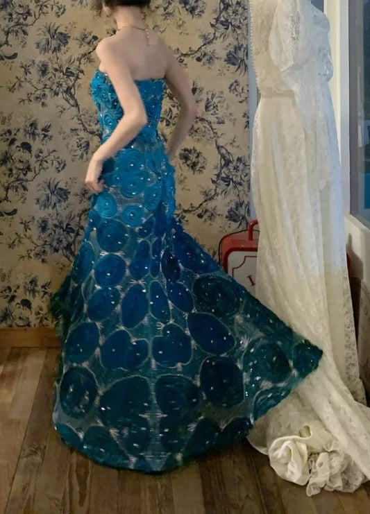 Robe de bal brillante à paillettes et col en cœur, robe de soirée sirène, robe de gala, robe de fête d'anniversaire, D3415