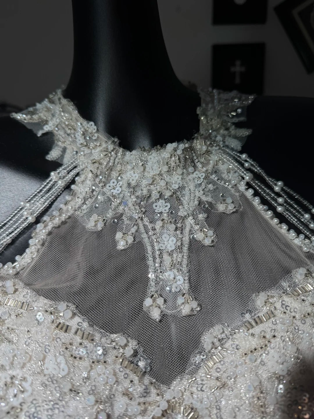New Homecoming Dress Halter Cascade Lace Tulle Bead Sequins Back to School Outfits Party Dress Birthday Dress D7576