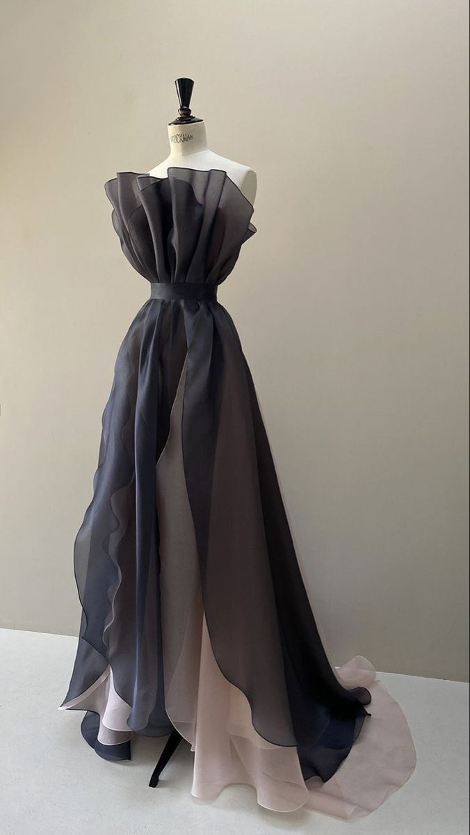 Black Strapless A-Line Chiffon Long Party Dress Prom Dress MD7459 ModelDressy Black Strapless A-Line Chiffon Long Party Dress Prom Dress MD7459 ModelDressy