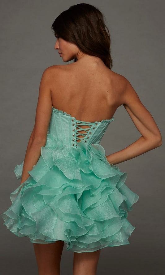 Unique Homecoming Dress Strapless Bowknot Cascade Tulle Back to School Outfits Party Dress D7732