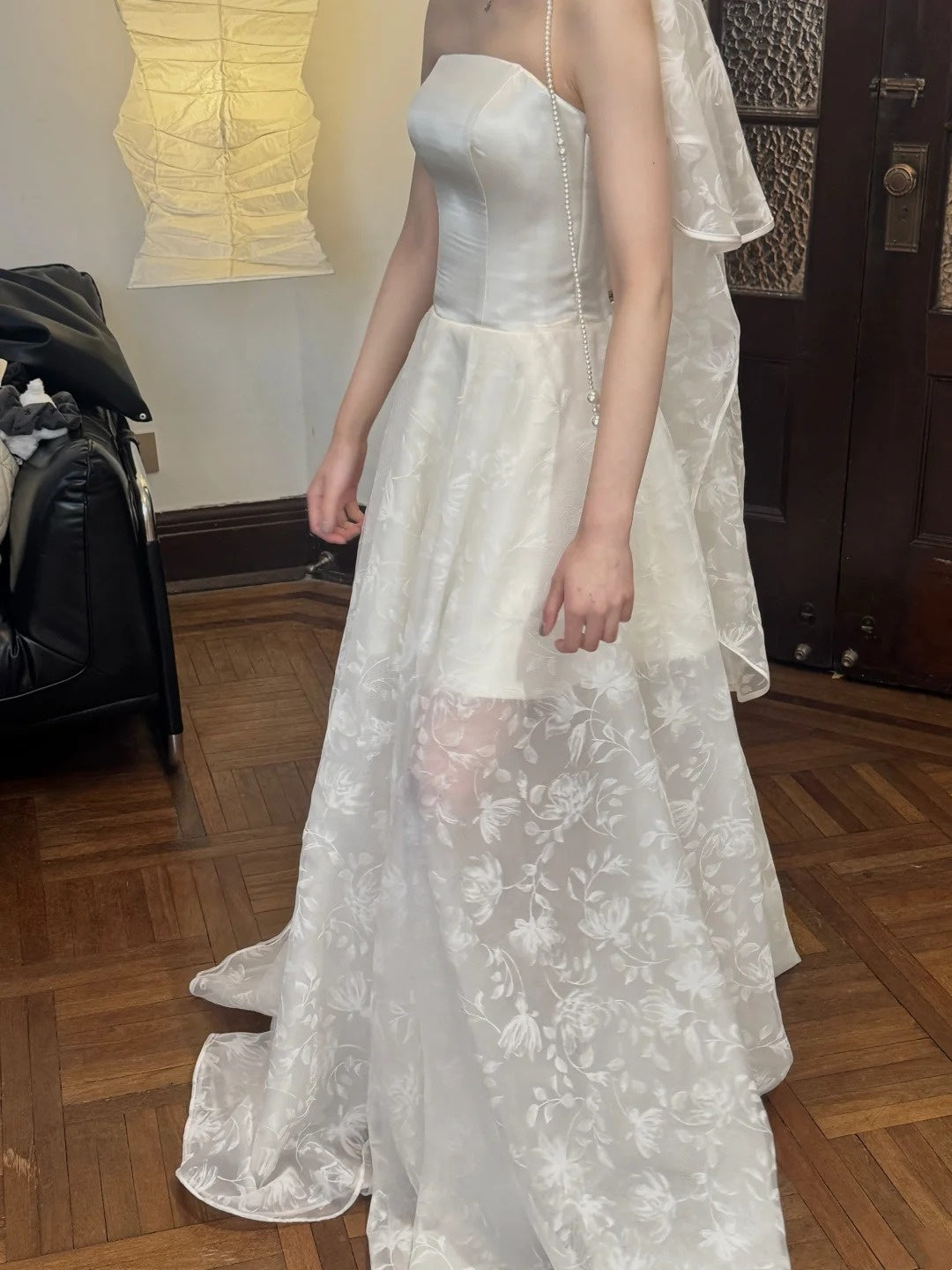 Robe de mariée beauté A-Line, décolleté en cœur, plissée, D3302