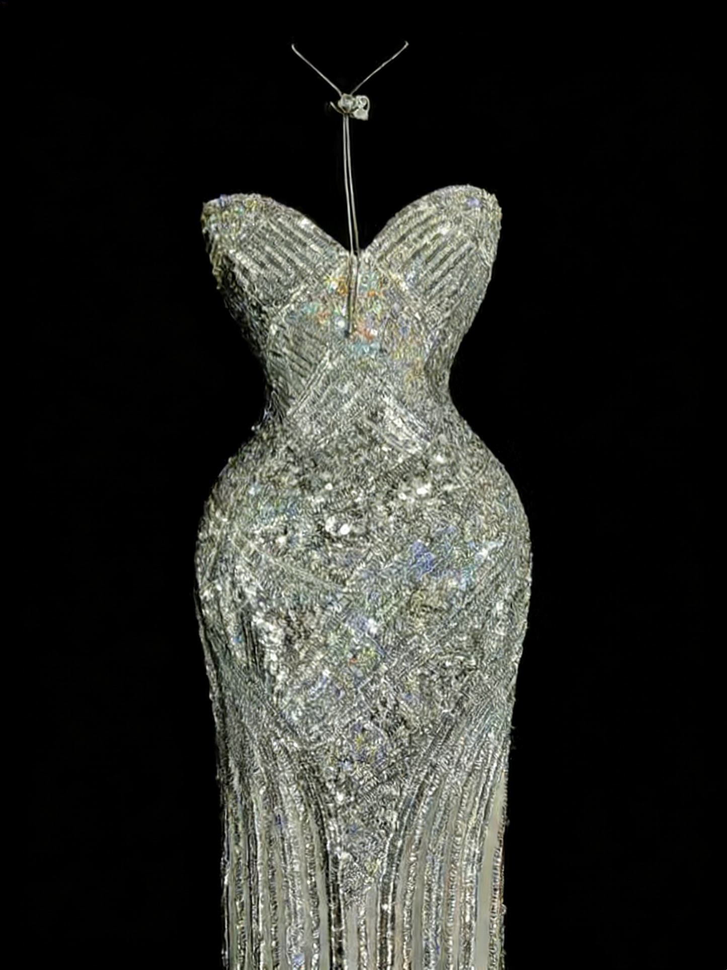 Glänzendes Ballkleid mit herzförmigem Pailletten-Meerjungfrauen-Abendkleid, Galakleid, Geburtstagspartykleid, D3415