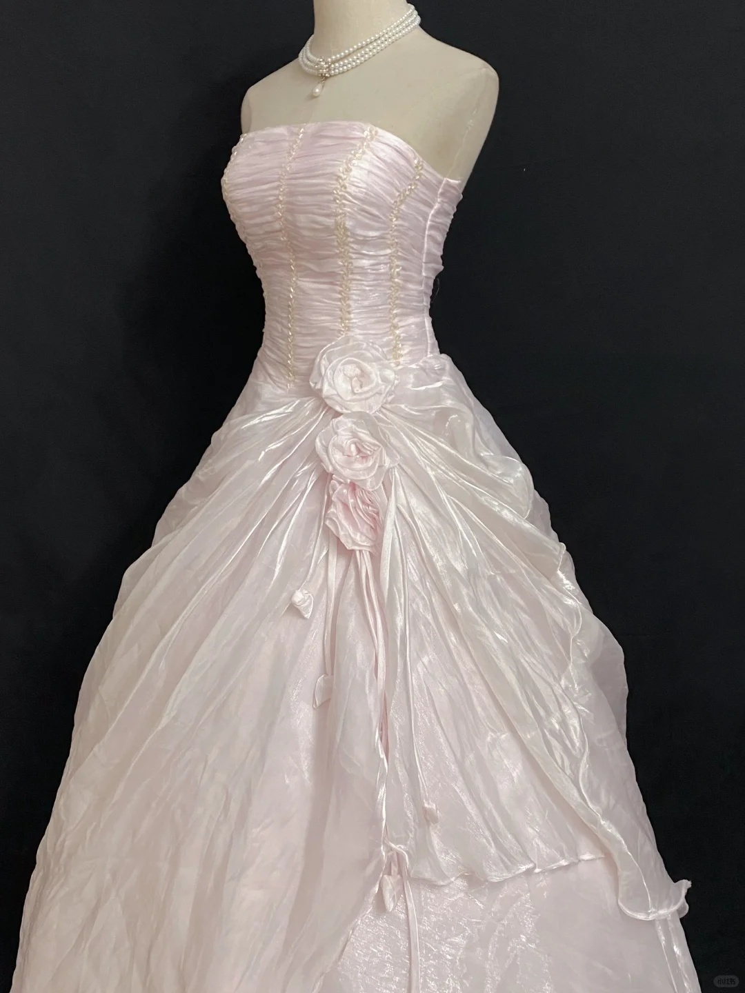 Light Pink Strapless A-Line Birthday Dress Long Evening Party Ball gown, D245