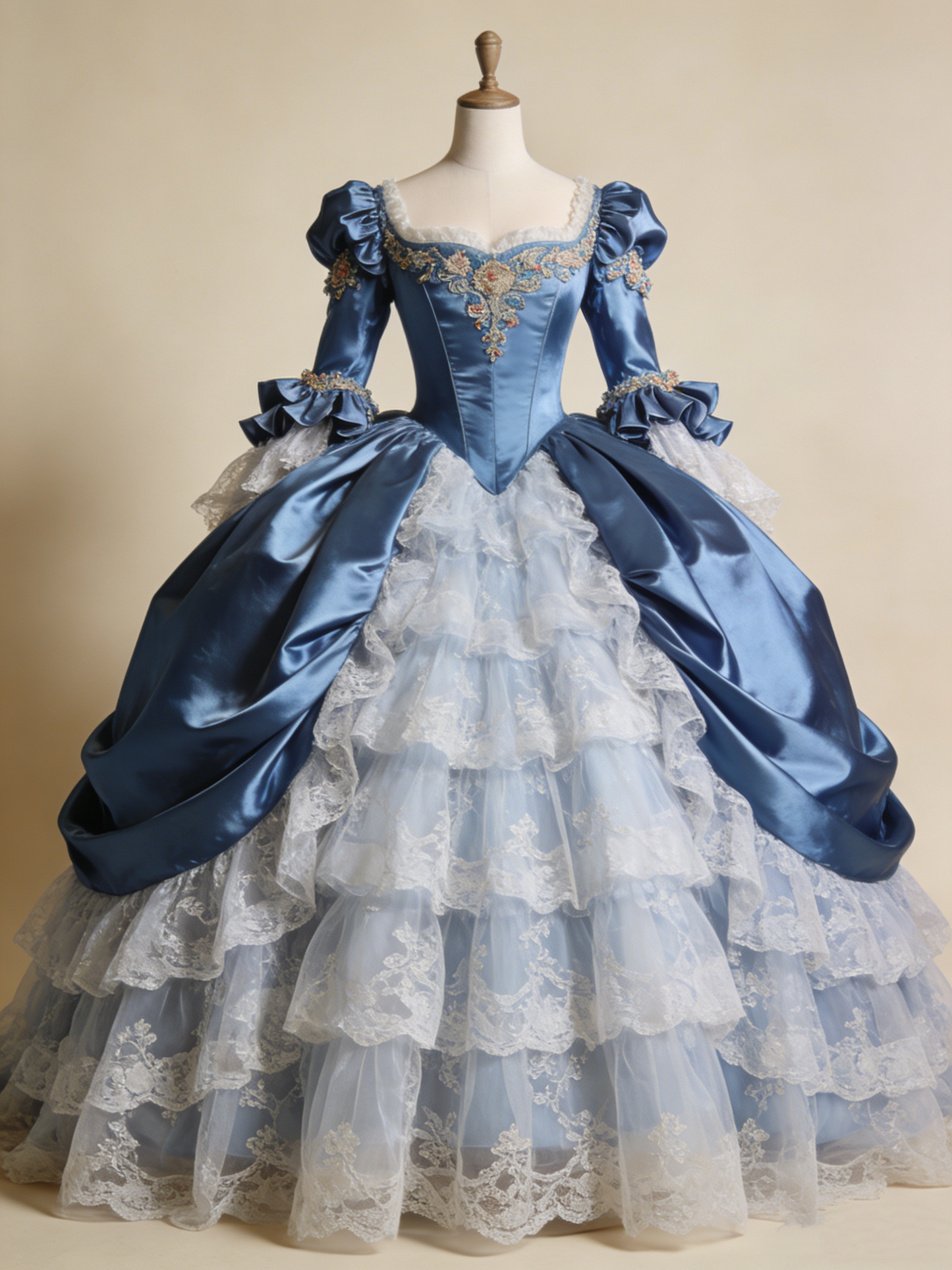 Atemberaubendes hellblaues Abendkleid aus plissiertem Tüll mit V-Ausschnitt, ideal für Quinceañera und Ball (Modell D4654)
