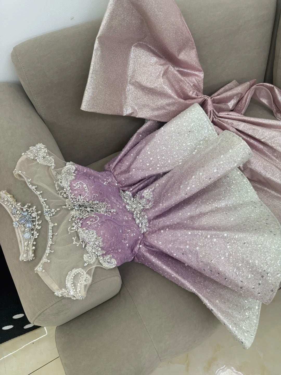 Shiny Homecoming Dress Ombre Crew Neck Pleated Short Back to School Prom Dress Birthday Outfits D4877